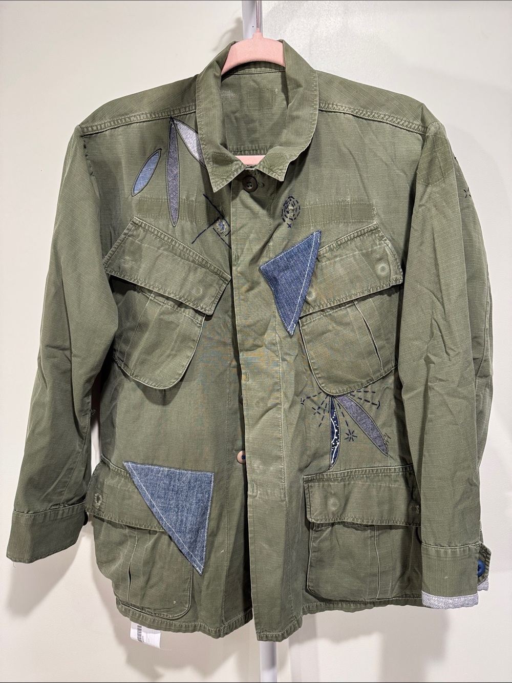 Patchwork Olive Military Field Jacket
